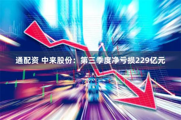 通配资 中来股份：第三季度净亏损229亿元